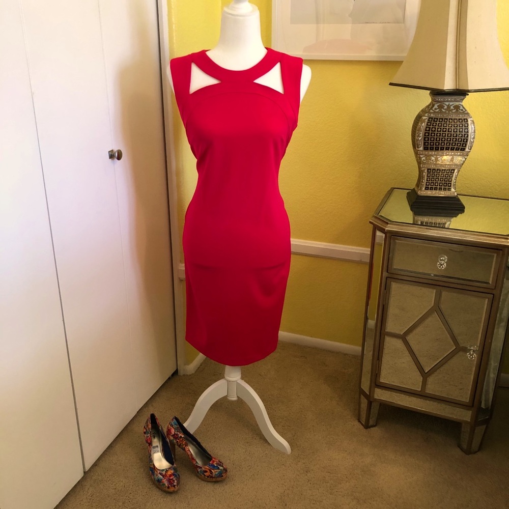 NWOT fuschia Calvin Klein midi dress sz 8